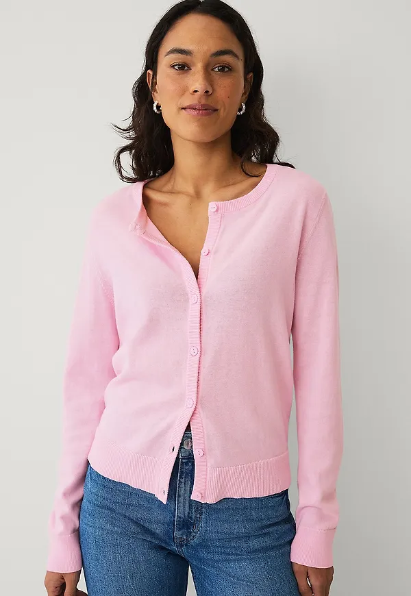 Ellos Collection - Cardigan med ribbade detaljer - Rosa