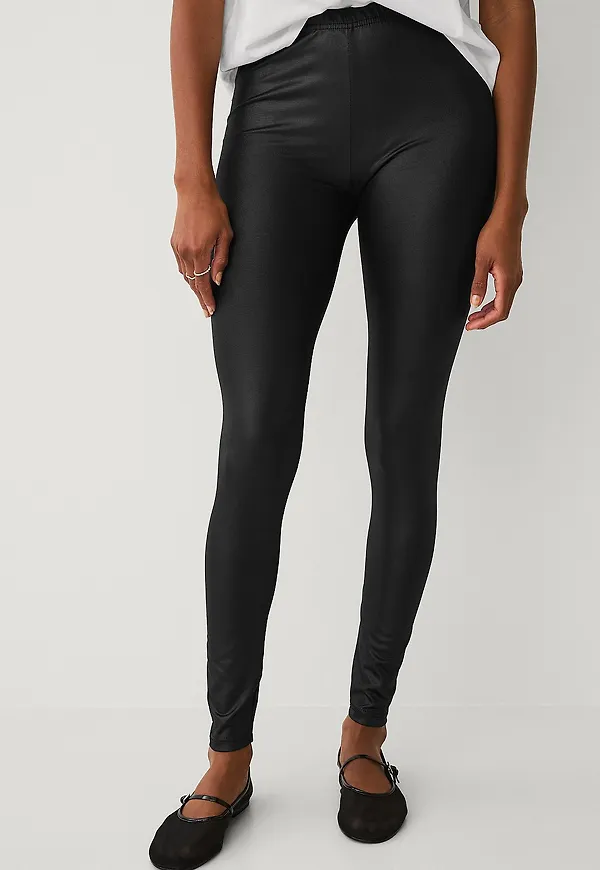 Ellos Collection - Coated leggings - Svart