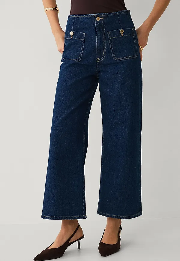 Ellos Collection - Croppade jeans - Blå