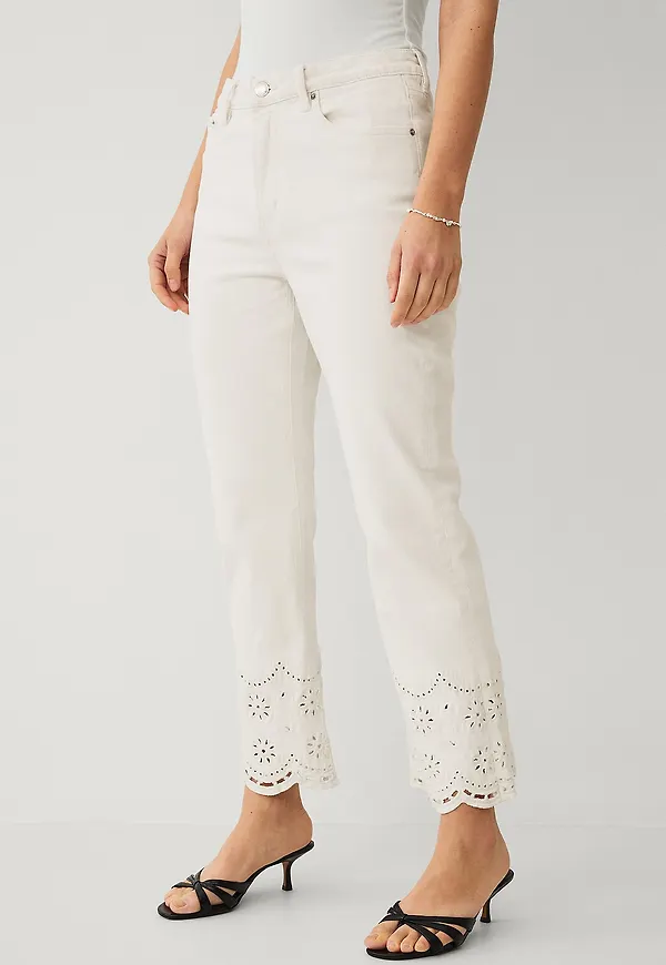 Ellos Collection - Croppade jeans - Vit