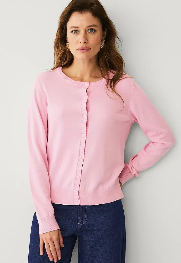 Ellos Collection - Finstickad kofta - Rosa