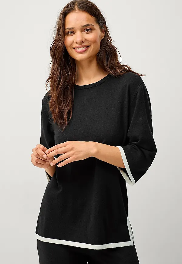 Ellos Collection - Finstickad topp - Svart