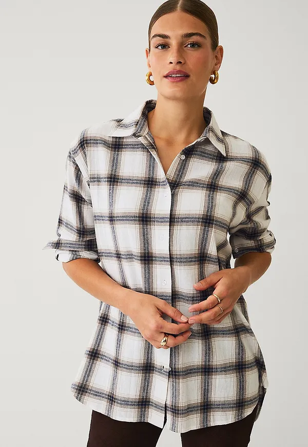 Ellos Collection - Flanellskjorta Jolina - Beige
