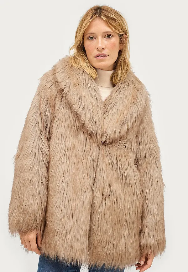 Ellos Collection - Fuskpäls Fanny Faux Fur - Beige