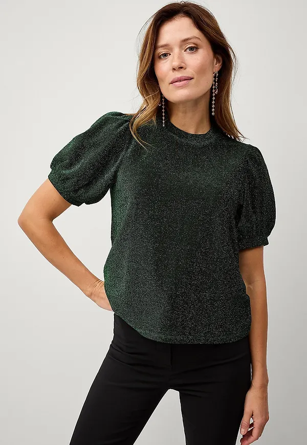 Ellos Collection - Glittrig topp - Grön