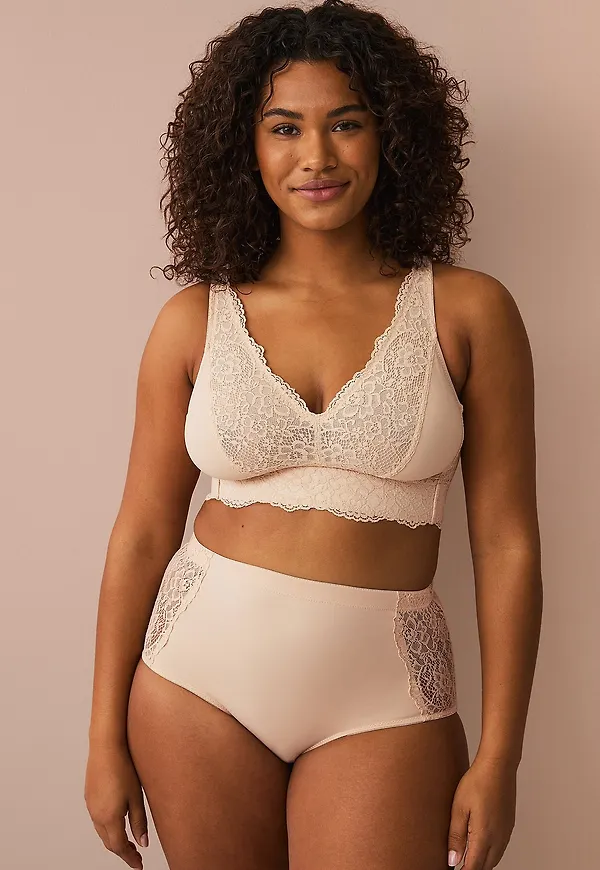 Ellos Collection - Hipstertrosa med hög midja - Beige