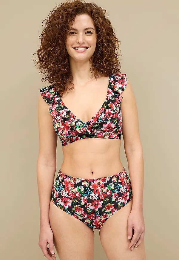 Ellos Collection - Hög, helfodrad bikinitrosa - Svart