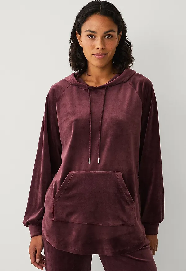 Ellos Collection - Huvtröja i velour - Röd
