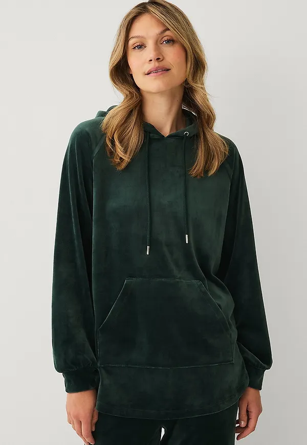 Ellos Collection - Huvtröja i velour - Grön