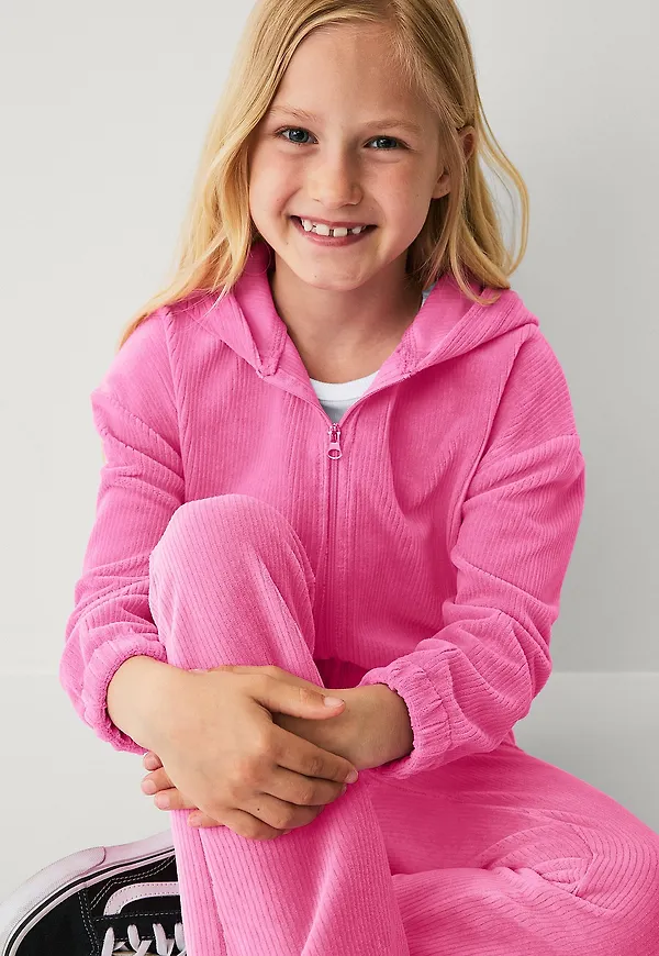 Ellos Collection - Huvtröja i velour - Rosa