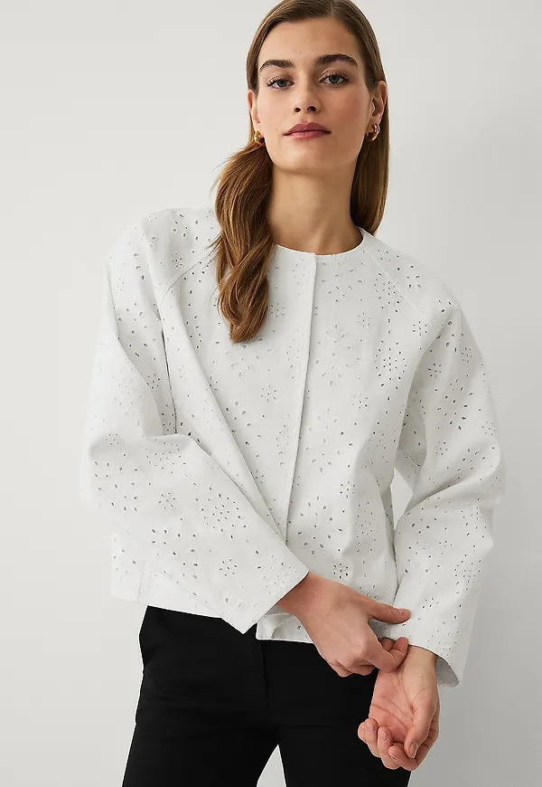 Ellos Collection - Jacka i Broderie Anglaise - Vit