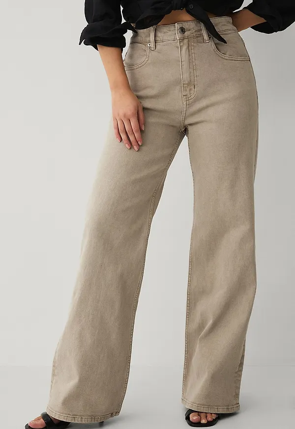 Ellos Collection - Jeans med vida ben - Beige