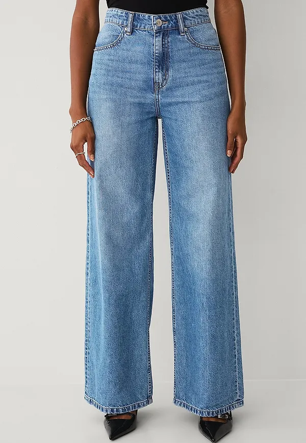 Ellos Collection - Jeans med vida ben och hög midja - Blå