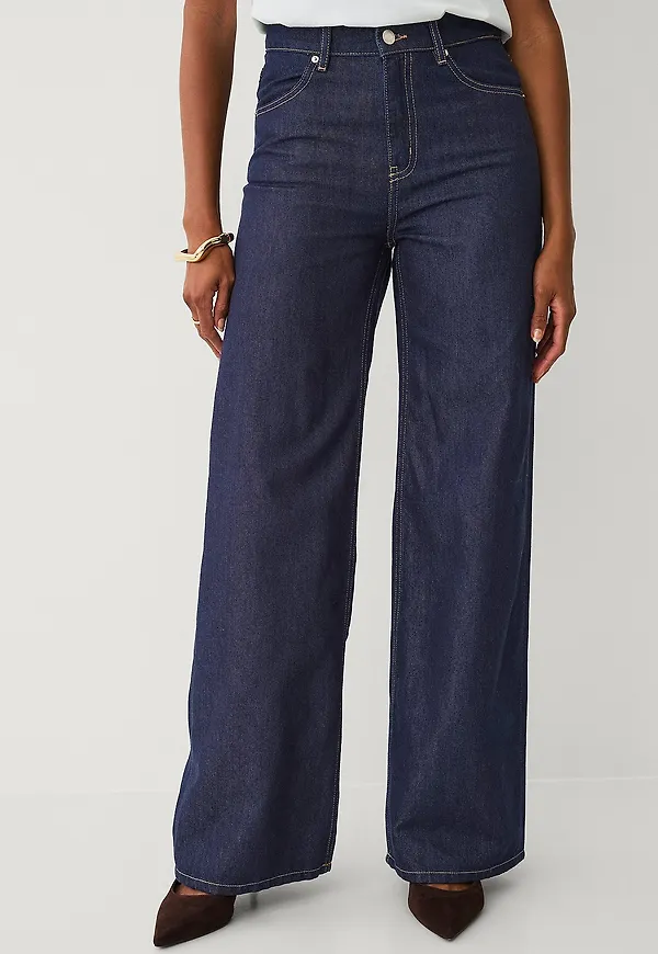 Ellos Collection - Jeans med vida ben och hög midja - Blå