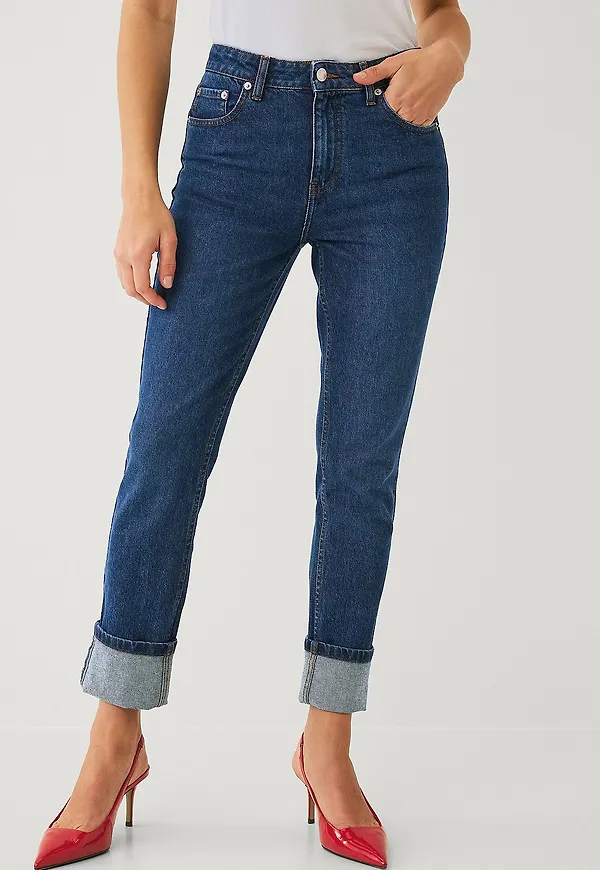 Ellos Collection - Jeans Slim Straight Folded - Blå