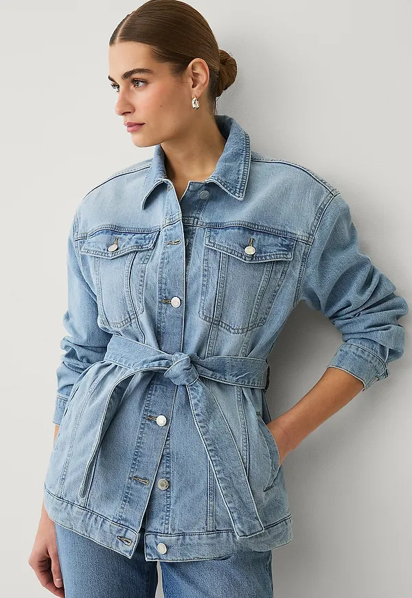 Ellos Collection - Jeansjacka med knytskärp - Blå