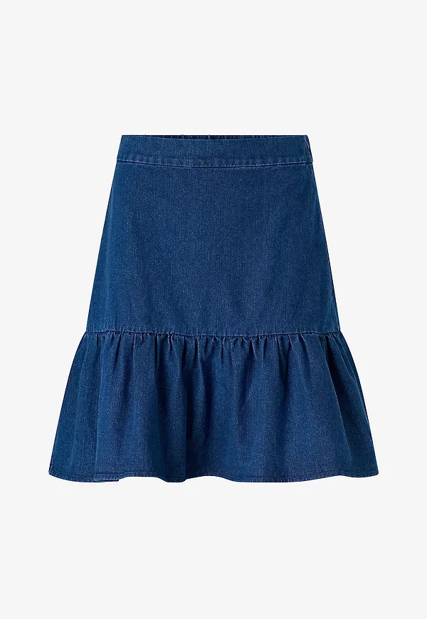 Ellos Collection - Jeanskjol med volang - Blå
