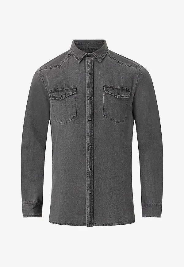 Ellos Collection - Jeansskjorta Brock - Grå