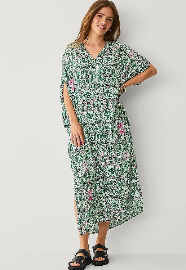 Ellos Collection - Kaftanklännning - oversize - Grön
