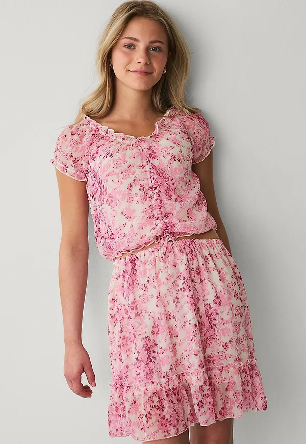 Ellos Collection - Kjol med volang - Rosa