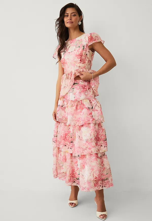 Ellos Collection - Kjol med volanger - Rosa