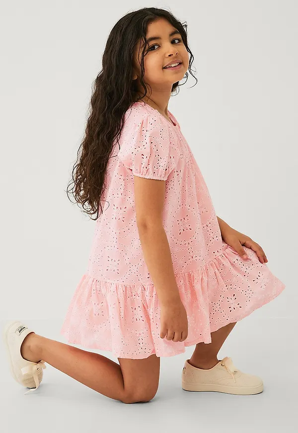 Ellos Collection - Klänning med broderie anglaise - Rosa