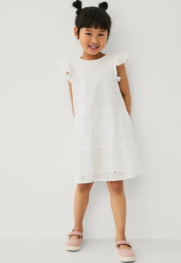 Ellos Collection - Klänning med broderie anglaise - Vit