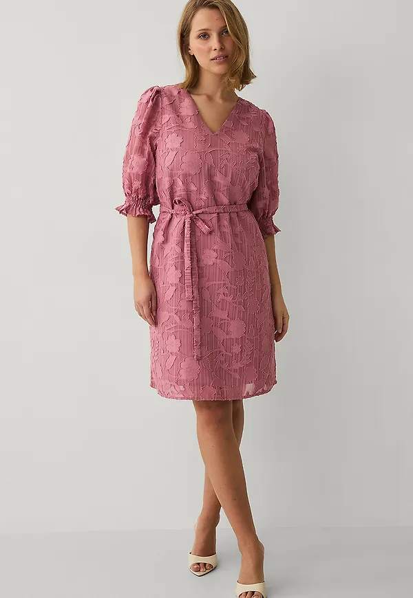 Ellos Collection - Klänning med puffärmar - Rosa