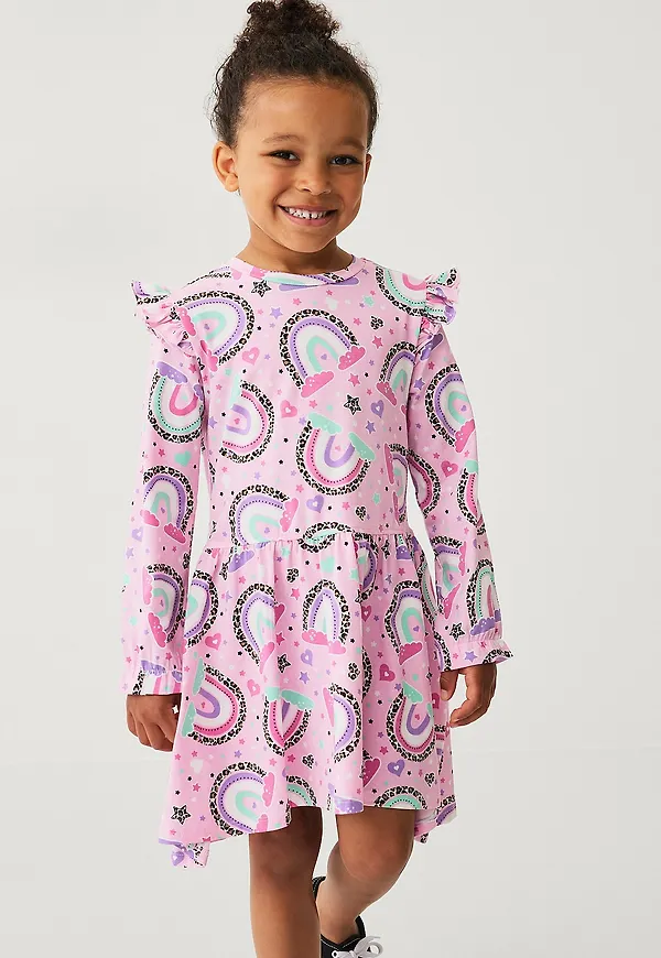 Ellos Collection - Klänning med volang - Rosa