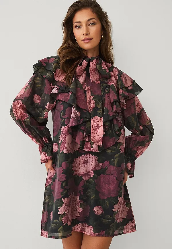 Ellos Collection - Klänning med volanger - Rosa