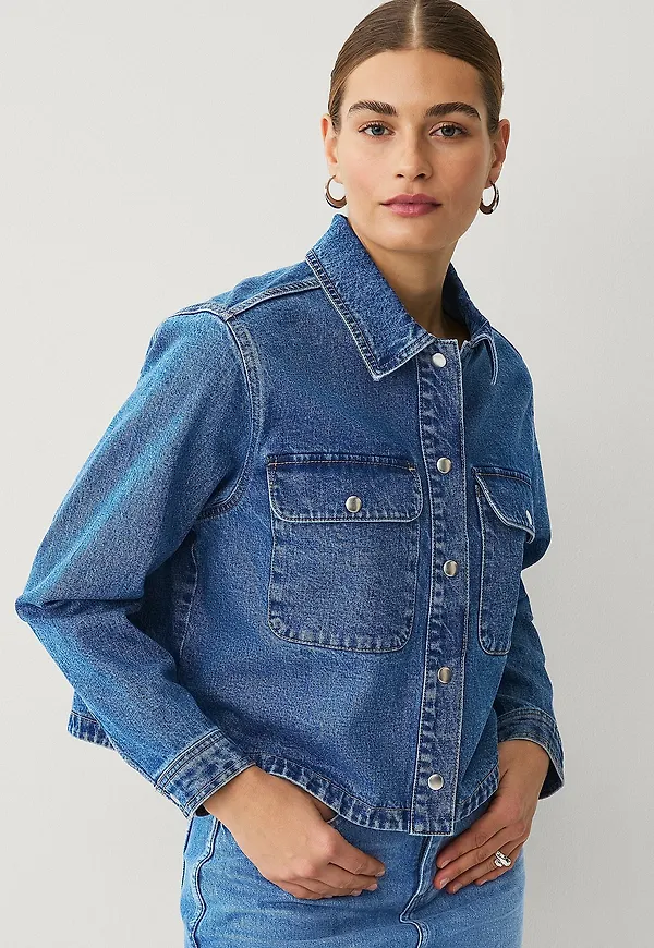 Ellos Collection - Kort jeansjacka - Blå