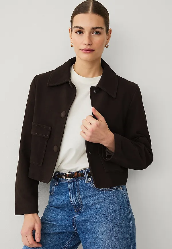 Ellos Collection - Kort mockajacka - Brun