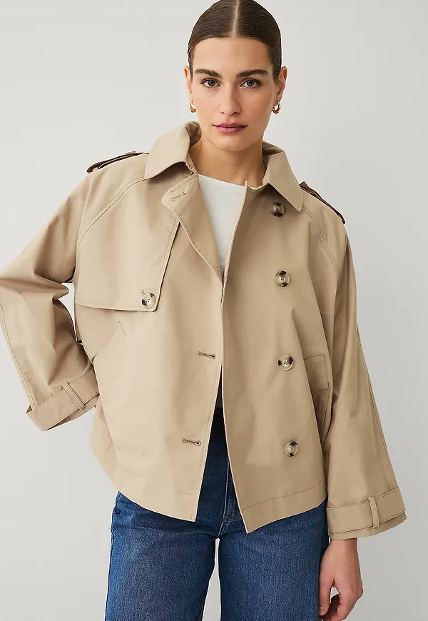 Ellos Collection - Kort trenchcoat - Beige