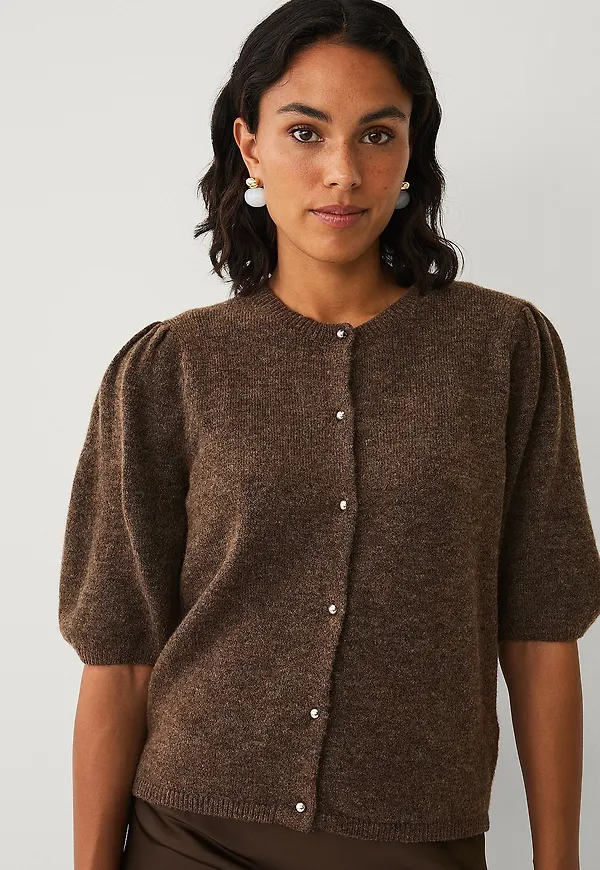 Ellos Collection - Kortärmad cardigan - Brun