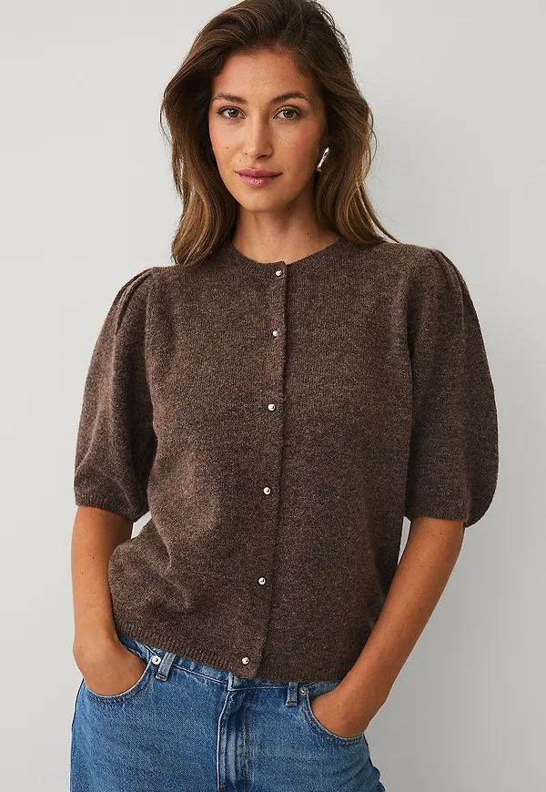 Ellos Collection - Kortärmad cardigan - Brun