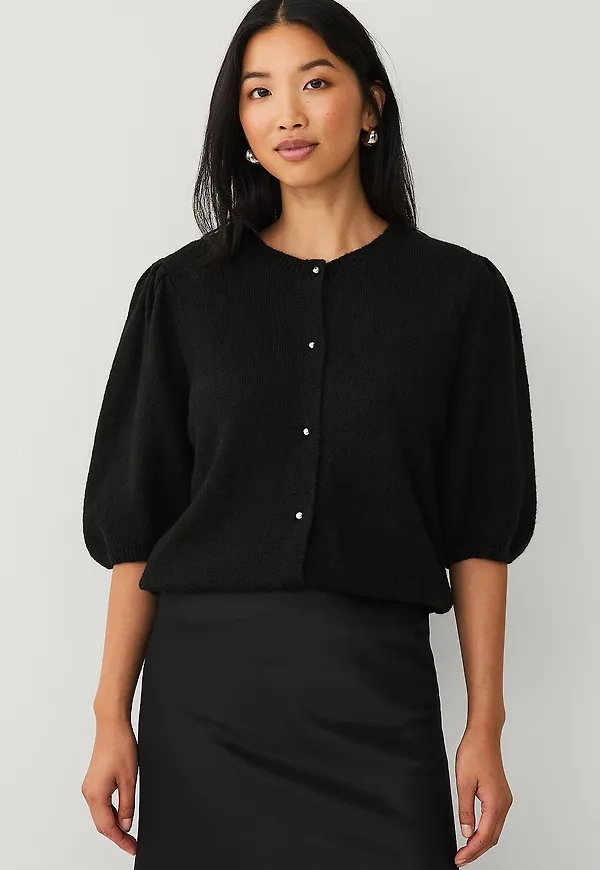 Ellos Collection - Kortärmad cardigan - Svart