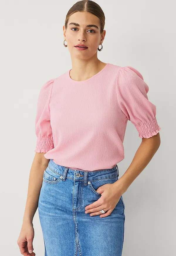 Ellos Collection - Kortärmad trikåblus - Rosa