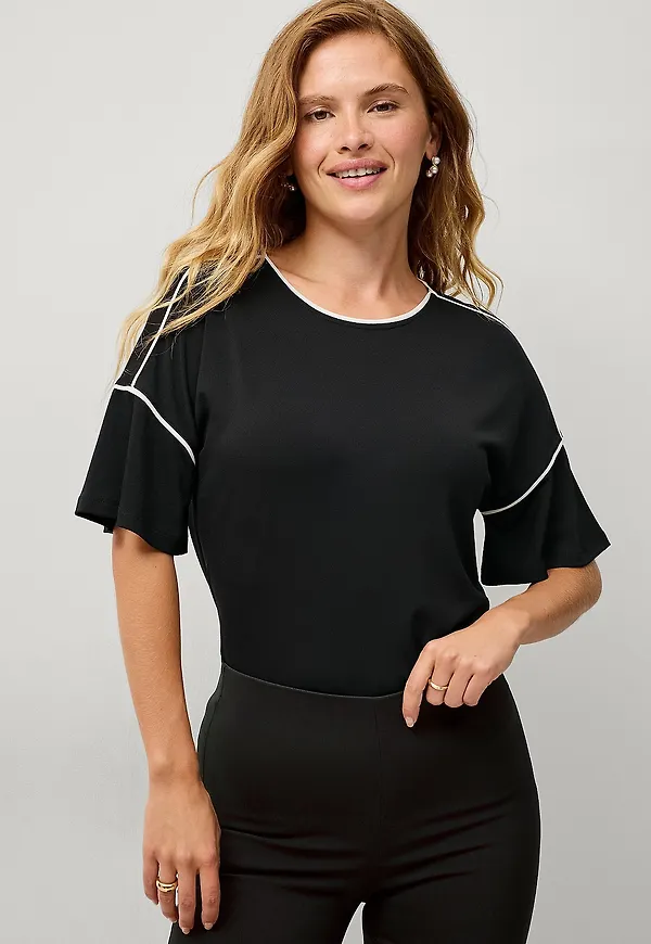 Ellos Collection - Kortärmad topp - Svart