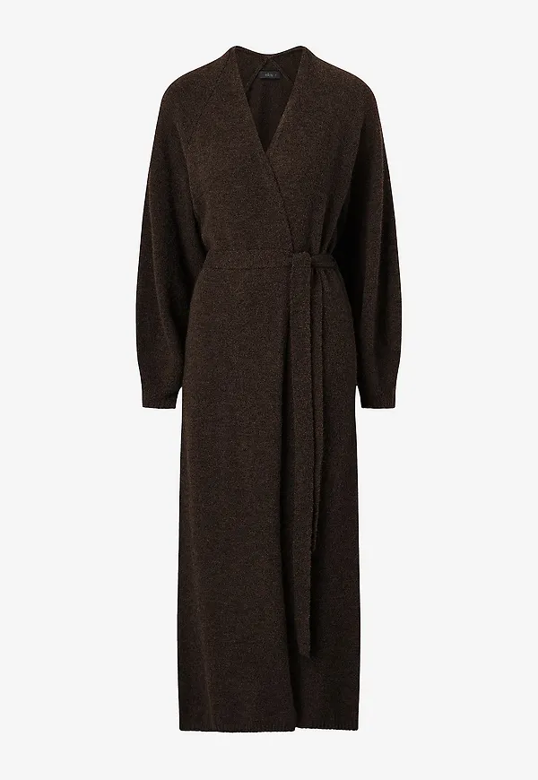 Ellos Collection - Lång cardigan med ballongärmar - Brun