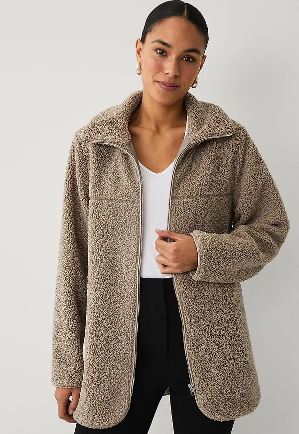 Ellos Collection - Lång pilejacka - Beige