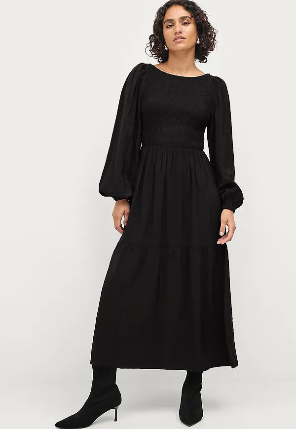 Ellos Collection - Lång smock-klänning - Svart