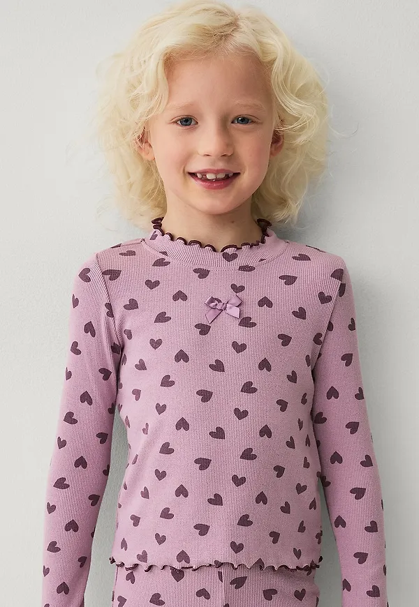 Ellos Collection - Långärmad, ribbad topp - Lila