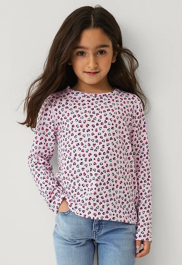 Ellos Collection - Långärmad topp med tryck - Rosa