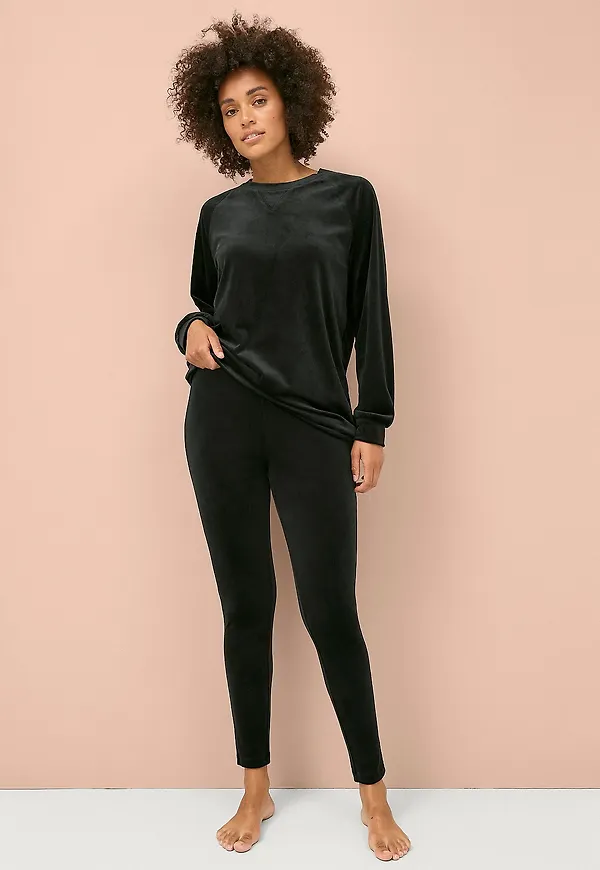 Ellos Collection - Leggings i velour - Svart
