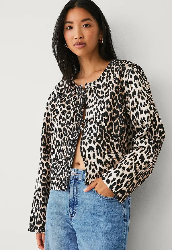 Ellos Collection - Leopardmönstrad jacka - Svart