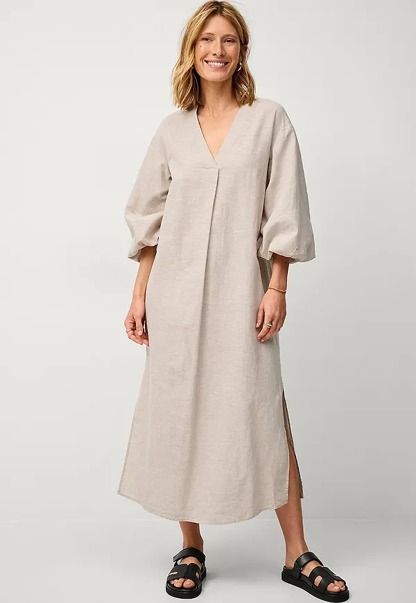 Ellos Collection - Linneklänning - Beige