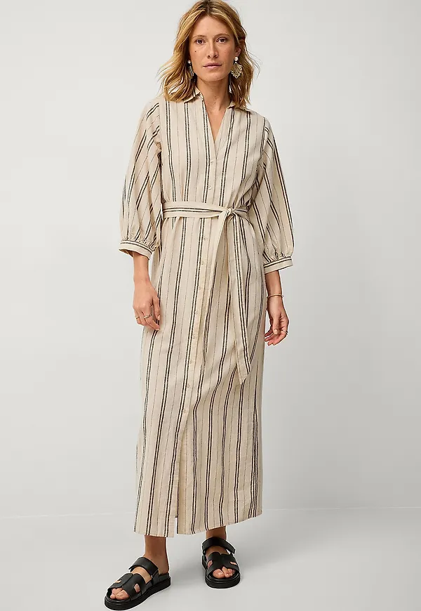 Ellos Collection - Linneklänning Line Linen - Vit
