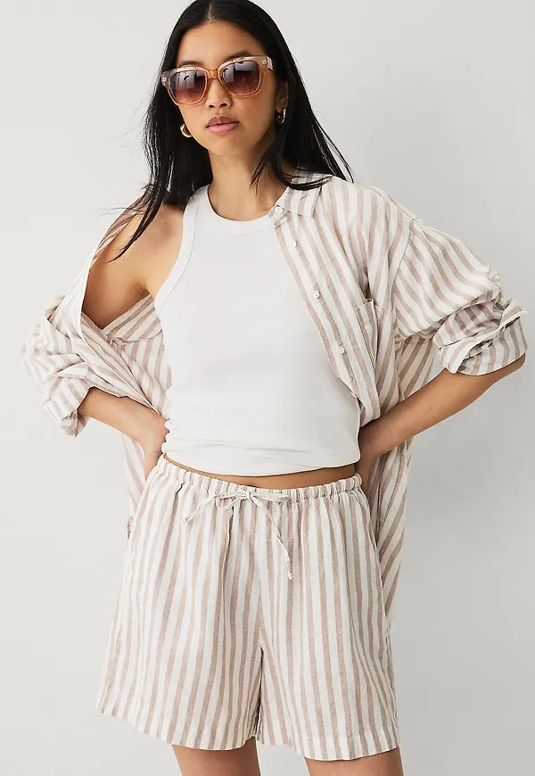 Ellos Collection - Linneshorts - Beige