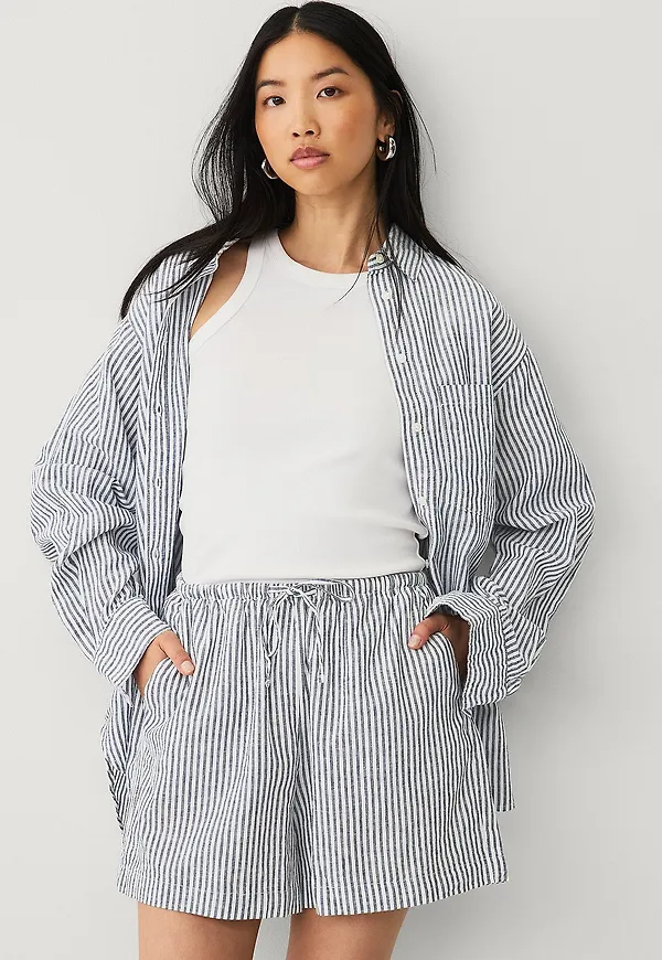 Ellos Collection - Linneshorts - Blå