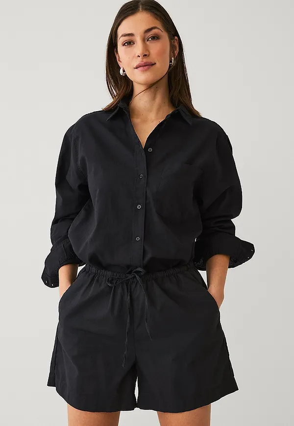 Ellos Collection - Linneshorts - Svart